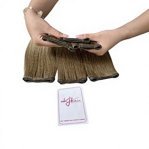 Extensions de cheveux naturels Rooted Platinum, 100% cuticules alignées, vierges non traitées, vietnamiennes, double tirage, double trame machine - Product Image 1