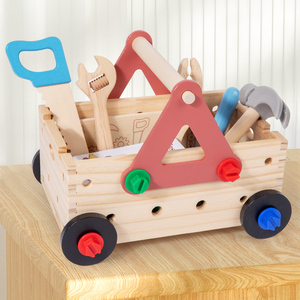 Nouvelle valise d'outils de réparation en bois pour enfants, avec vis et écrous à assembler et démonter, développe la dextérité manuelle, jouet éducatif - Product Image 6