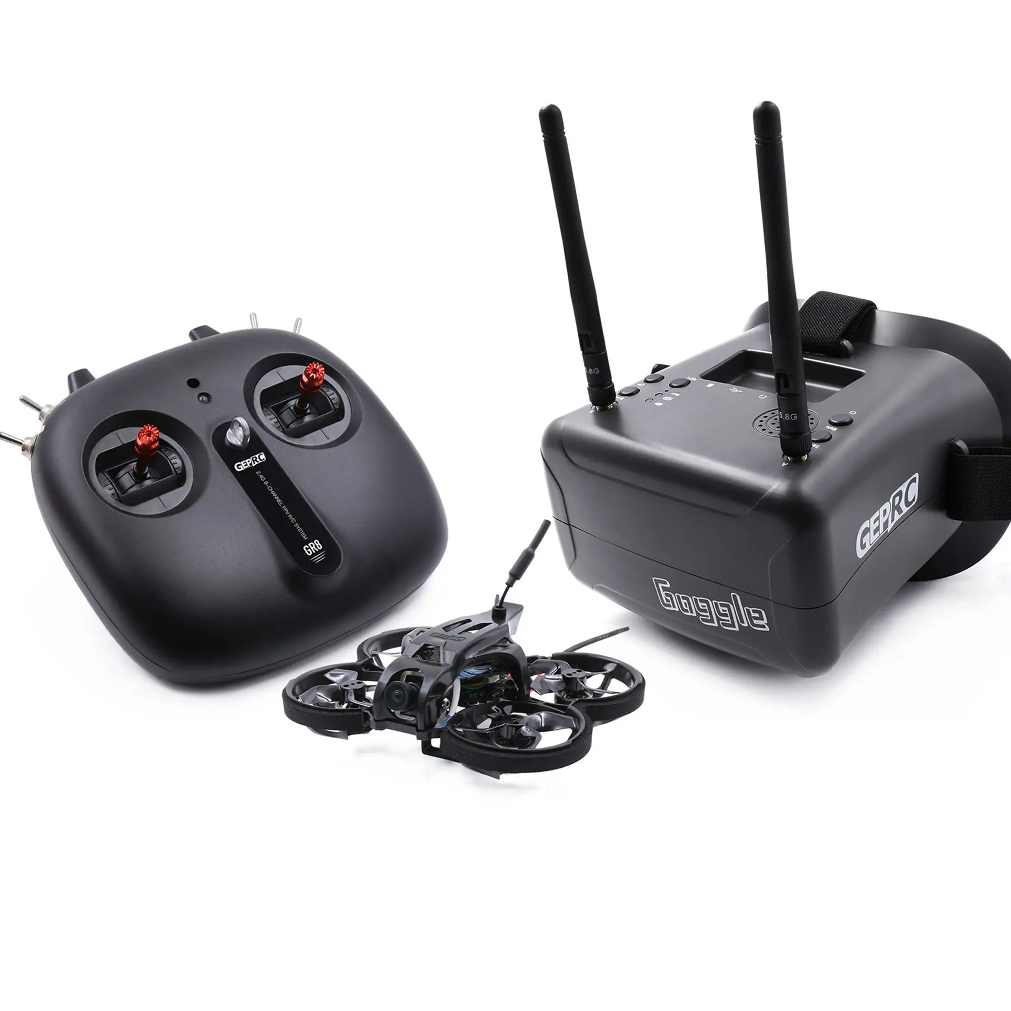 طائرة بدون طيار GEPRC TinyGO مقاس 1.6 بوصة 2 ثانية 4K Caddx Loris FPV لسباقات الأماكن المغلقة طائرة بدون طيار هووب + GR8 جهاز تحكم عن بعد + نظارات RG1 RTF جاهزة للطيران FPV طائرة بدون طيار للسباقات RC