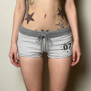 Shorts décontractés pour femmes, imprimé lettres, rayés, avec cordon de serrage, taille élastique, style streetwear Y2K, été - Product Image 5