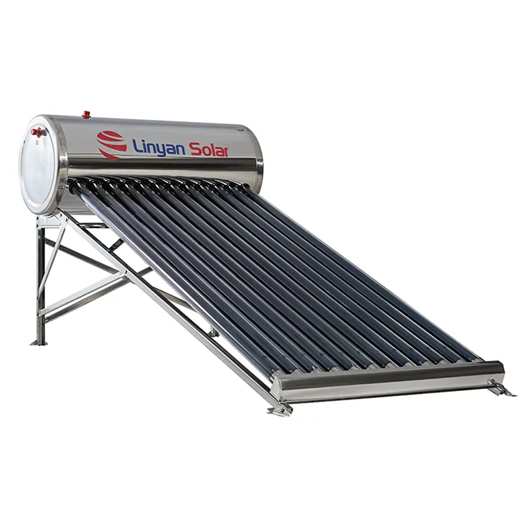 LINYAN casa sistemi solari sul tetto a bassa pressione tubo a vuoto in acciaio inox riscaldatore di acqua solare 100L 200L 300L prezzo