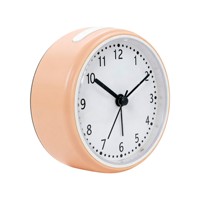 Réveil silencieux à mouvement à quartz de 4 pouces, design minimaliste, aiguilles, lumière nocturne, en plastique, pour chambre à coucher, chevet, couleur prune et orange