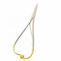 Pince porte-aiguille dentaire Mathieu à pointe rainurée 14 cm pour placement d'élastiques de ligature rainurés, pince orthodontique pour insertion d'élastiques