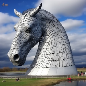 Parque paisaje decoración <span class=keywords><strong>Andy</strong></span> Scott famoso acero estructural y revestimiento de acero inoxidable gigante Kelpie estilo caballo escultura para vender - Product Image 2