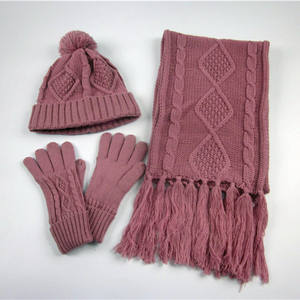 Set di accessori invernali Jacquard da <span class=keywords><strong>donna</strong></span> personalizzati cappello caldo <span class=keywords><strong>guanti</strong></span> lunghi <span class=keywords><strong>sciarpa</strong></span> - Product Image 6