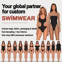 Fabricant de maillots de bain personnalisés écologiques vintage, ligne minimaliste, bikini dos nu à double doublure taille haute pour femme