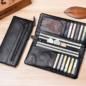 OEM черные кошельки для мужчин, кожаный роскошный держатель для карт, минималистичный кожаный кошелек, сумка для мобильного телефона
