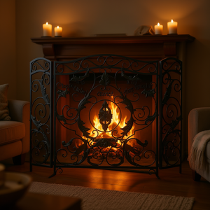 Écran de protection pour cheminée en métal, style victorien, autoportant - Product Image 2