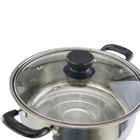 Ensemble de casseroles en acier inoxydable 18/8 à 3 couches avec poignée en bakélite, différentes tailles (16 cm, 18 cm, 30 cm) pour la cuisine domestique