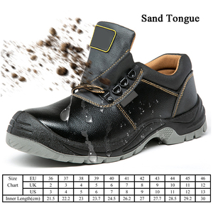 Botas de seguridad de cuero de fábrica unisex Diseño de cordones de corte bajo Durable antideslizante con punta de acero Maquinaria Zapatos de trabajo de seguridad - Product Image 3