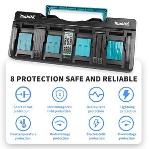 Adapté aux chargeurs <span class=keywords><strong>Makita</strong></span> 14,4V/18V/20V, quatre ports DC18RD/DC18SF, compatible avec BL1850/BL1860 et autres modèles complets - Product Image 4
