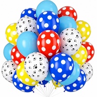 Ballon personnalisé de 12 pouces transparent orange, jaune, blanc, noir, bleu, rose, en latex imprimé, pour décoration de fête, motif patte ou pois.