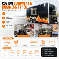 Camion de restauration mobile commercial de 13 pieds pour hot-dogs, snacks, frites, cuisine rapide, entièrement équipé en acier inoxydable