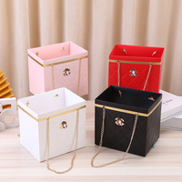 Boîte décorative de luxe personnalisée en feuille d'or pour fleurs, sac cadeau de haute qualité pour bouquet de roses, idéal pour la vente en gros