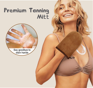 Gant de pouce en microfibre lavable double face pour les soins de la peau imperméable et velouté pour les femmes, gant de bronzage en douceur avec LOGO personnalisé, vente en gros - Product Image 1