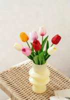 Buket Tulip Buatan Realistis dengan Bunga Berbatang Panjang untuk Dekorasi Rumah, Pernikahan, dan Pesta