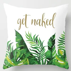 Наволочка для подушки с тропическими растениями, зеленые листья, дизайнерская наволочка для внутреннего декора, украшения для фермерского дома, дивана, дивана