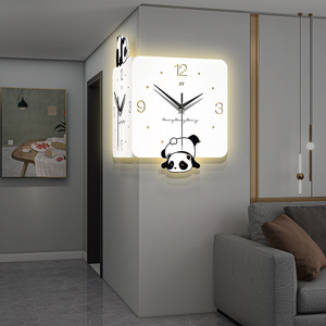 <span class=keywords><strong>Horloge</strong></span> <span class=keywords><strong>murale</strong></span> numérique électrique créative silencieuse avec lumière, <span class=keywords><strong>design</strong></span> panda géant, pour salon, décoration de la maison, cadeau - Product Image 4