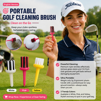 Brosse à crampons de golf en nylon en forme de coupelle pour le nettoyage des pointes de chaussures, accessoire de golf portable