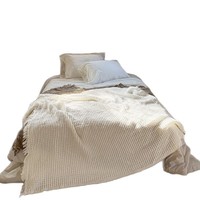 Nouvelle Arrivée 2026 – Couverture Moderne en Tissu Gaufré à Pompons pour Décoration de Chevet, Sieste sur Canapé et Couverture de Climatisation