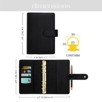 Hongbo Top vente A6 Budget liant 6 anneaux lézard cuir spirale reliure Agenda bureau mouche feuille fermeture éclair portefeuilles cadeaux en espèces