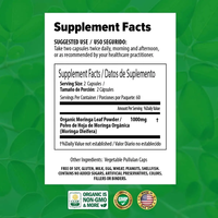 Suppléments à base de plantes Capsules de Moringa 500 MG Soutenir le système immunitaire et le métabolisme Capsules de feuilles de Moringa Superfood vert