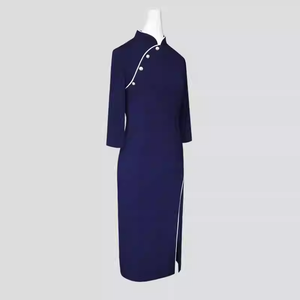 <span class=keywords><strong>Robe</strong></span> de carrière au design traditionnel chinois personnalisé élégant <span class=keywords><strong>Cheongsam</strong></span> col montant Office Lady Flight Day <span class=keywords><strong>Robe</strong></span> Pour Le Femme - Product Image 3