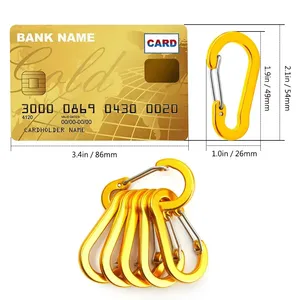 1 Uds. Mosquetón de aluminio D-Ring llavero <span class=keywords><strong>Clip</strong></span> gancho a presión mosquetón Camping llavero 8 colores - Product Image 3