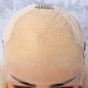 Pelucas de cabello humano Bob corto Jerry rizado Bob Peluca de cabello <span class=keywords><strong>Pixie</strong></span> corte Romo crudo brasileño precio barato 1B 613 pelucas delanteras de encaje Rubio - Product Image 4