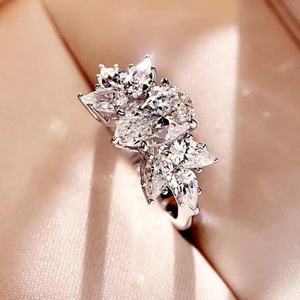 F1041 Anello di fidanzamento classico da donna con diamante naturale taglio marquise per gioielli da matrimonio - Product Image 5