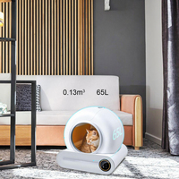 Vente en gros d'usine App Control 65l Toilette intelligente pour chat de grande capacité Litière pour chat électrique automatique intelligente autonettoyante