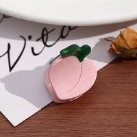 Mini pince à cheveux mignonne et tendance en acétate, pour usage quotidien, motif fruits (fraise et raisin) pour franges de filles, logo personnalisé