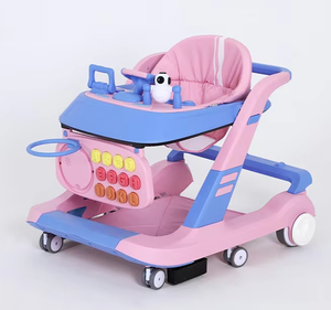 Trotteurs pour bébés vert foncé avec siège entièrement rembourré et freins à roues silencieux, aide à la <span class=keywords><strong>marche</strong></span> pour nourrissons, vente en gros d'usine - Product Image 5