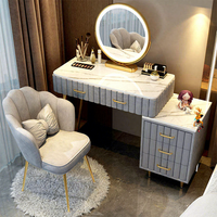 Vente d'usine, coiffeuse pour le maquillage, miroir éclairé LED, coiffeuse en MDF, coiffeuse moderne, table de maquillage, beauté, chambre à coucher, maison