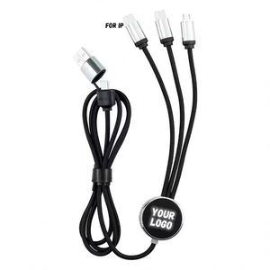 Câble de charge USB Type C en cuivre pur avec logo personnalisé, promotionnel, 1,2 m, tressé en nylon, double entrée 3.2, avec LED - Product Image 6