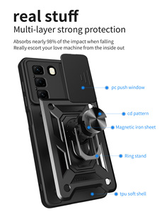 Funda Protectora para Teléfono GSCASE con Diseño de Armadura a Prueba de Golpes para Infinix Note 50 Pro+ 5G y 50X 5G, Soporte Magnético, Ventana Deslizante para la Lente - Product Image 2