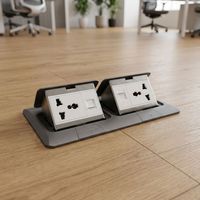 Prise de courant 146-D en alliage d'aluminium durable 13A, double prise universelle à ouverture lente, port LAN pour ordinateur, ports USB britanniques IP45