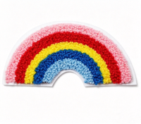 Patchs en chenille écologiques du fabricant, sequins assortis en forme de cœur pour appliques, patchs brodés pour vestes en jean et chapeaux