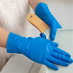 Personal Finger Textured Disposable Nitrile Gloves Examination Powder Free Blue Nitrile Glove Of Dental