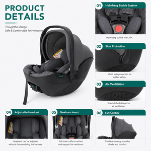 Siège auto pour bébé nouveau-né, siège auto pour nourrisson avec <span class=keywords><strong>base</strong></span>, capsule siège auto pour bébé nouveau-né 0-13 kg - Product Image 2