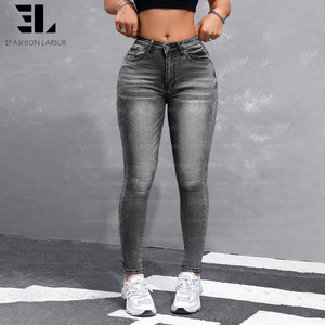 LARSUR Xintang Guangzhou Chine Usine de fabrication de jeans en denim, fournisseur, grossiste, jeans classiques pour femmes, coupe skinny slim - Product Image 3