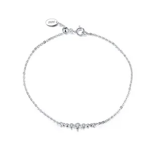 RINNTIN SB81 Échantillon Design Bracelet de perles en argent sterling 925 Chaîne Brad multicouche Bracelet d'amitié en argent 925