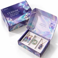 Boîte d'expédition pour bijoux en résine brillante personnalisée, boîte d'emballage en carton ondulé E-Flute avec impression CMYK pour l'expédition de cadeaux