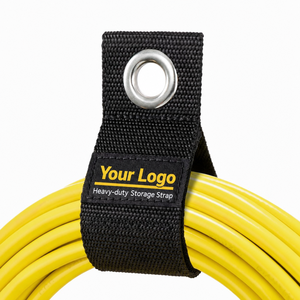Sangle de suspension personnalisée avec logo, auto-agrippante et avec œillet métallique pour l'organisation des rallonges et des tuyaux - Product Image 1