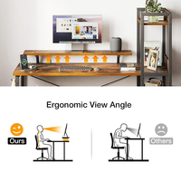 Escritorio Multifuncional Industrial Personalizado en Color y Tamaño, con Estantes de Almacenamiento Reversibles, Soporte para Monitor, Construcción Metálica
