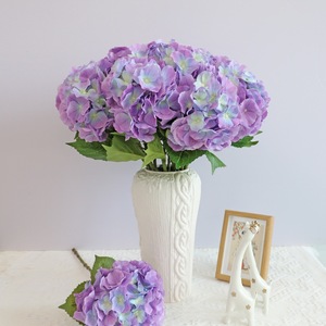 Fleurs artificielles de luxe Diana Hydrangea violettes imprimées en 3D pour la décoration de mariage, accessoires de décoration intérieure, fleurs en soie plastique - Product Image 1
