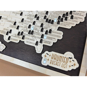 Chúng tôi gỗ công viên quốc gia bản đồ gỗ tường nghệ thuật với khắc công viên quốc gia bản đồ và theo dõi danh sách kiểm tra - Product Image 2