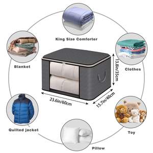 Organizadores de ropa grandes de 90L, caja de almacenamiento de ropa plegable para armario - Product Image 2