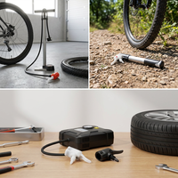 Adaptateur de pompe à vélo multi-usage avec levier de verrouillage, buse de gonflage, raccord fileté pour tuyau en plastique