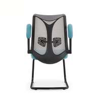 Chaise de conférence en maille avec base cantilever, chaise visiteur avec accoudoirs rabattables pour salle de réunion
